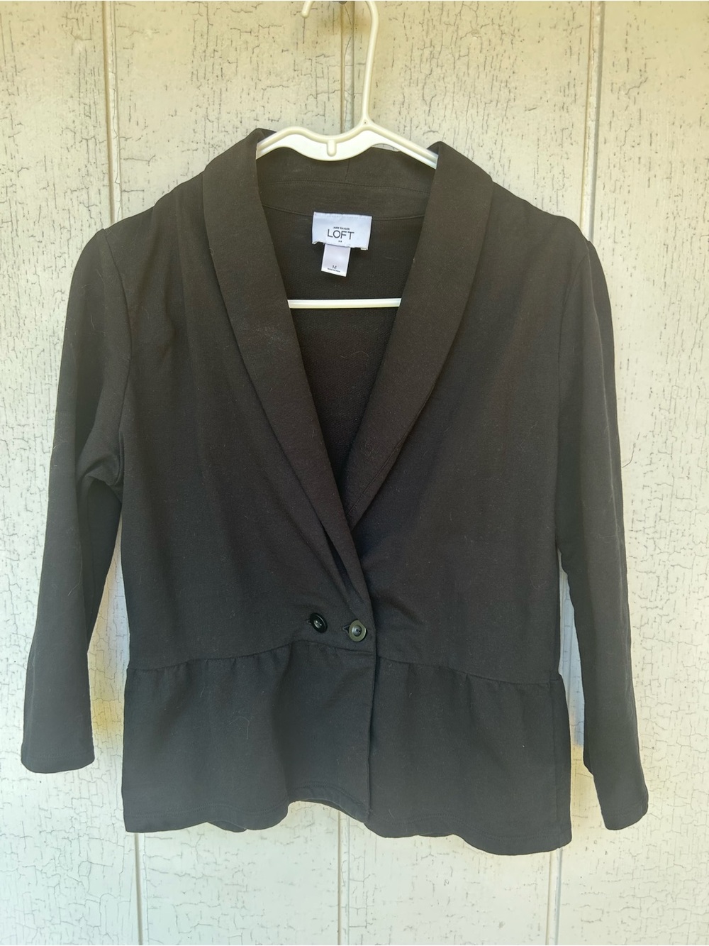 LOFT Black Shawl Collar Peplum Blazer